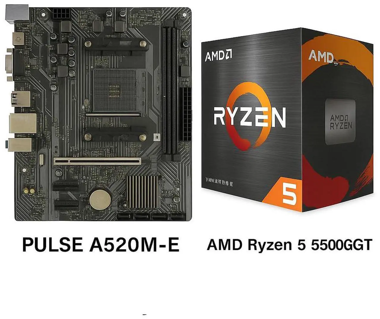 Main image of Sapphire Tech PULSE A520M-E AM4 Motherboard &  Ryzen 5 5500GT 6-Core APU Combo | Vega 7 iGPU, DDR4 4600+ OC, PCIe 3.0 M.2, Budget Gaming & Productivity Bundle