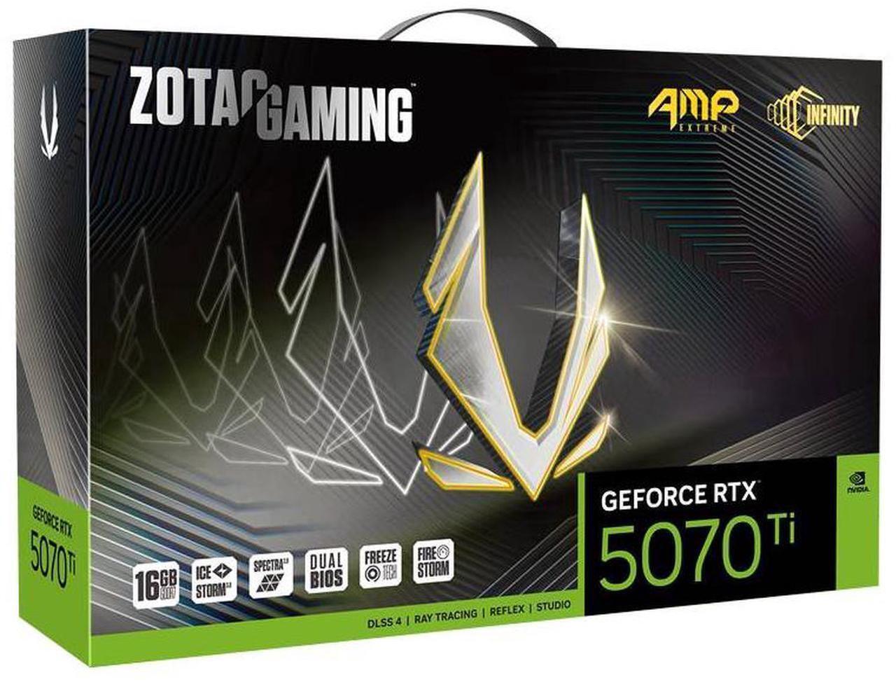 Alt view image 7 of 7 - ZOTAC AMP Extreme INFINITY GeForce RTX 5070 Ti 16GB 256-Bit GDDR7 PCI Express 5.0 DLSS 4.0 Graphics Card ZOTAC GEFORCE RTX 5070 Ti 16GB AMP EXTREME INFINITY