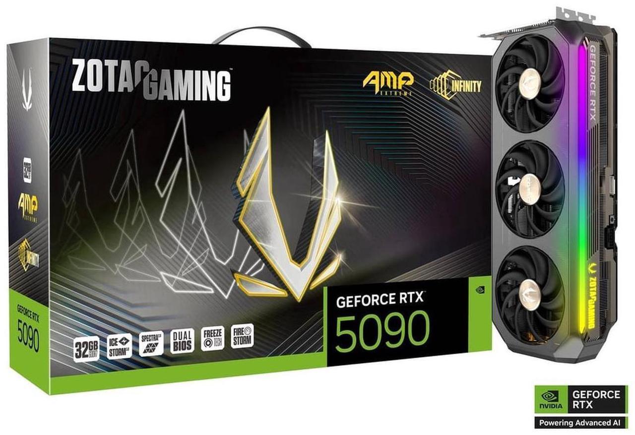 Alt view image 7 of 7 - ZOTAC AMP Extreme INFINITY GeForce RTX 5090 32GB GDDR7 PCI Express 5.0 x16 ATX Graphics Card ZT-B50900B-10P  5090 AMP Extreme INFINITY 32GB