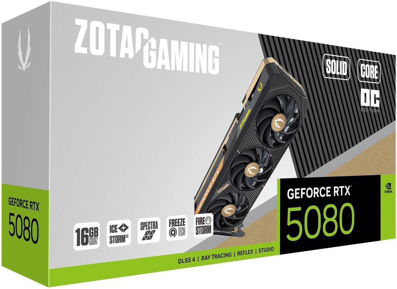 Alt view image 6 of 7 - ZOTAC SOLID CORE OC GeForce RTX 5080 16GB 256-Bit GDDR7 DLSS 4.0 PCI Express 5.0 x16 Graphics Card ZT-B50800J2-10P, ZOTAC GEFORCE RTX 5080 16GB SOLID CORE OC