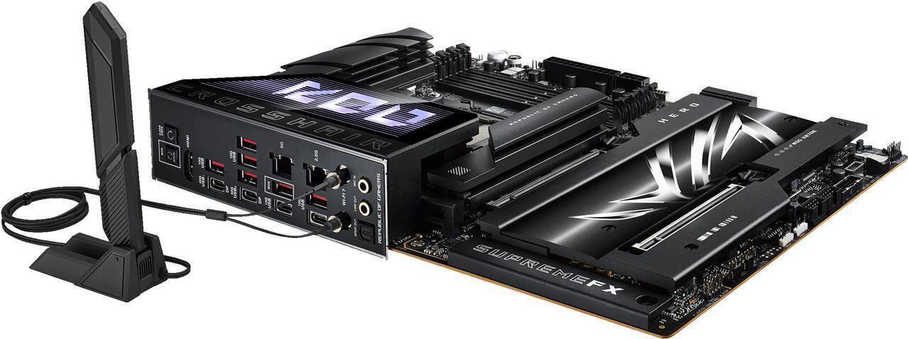 Alt view image 7 of 7 - ASUS ROG CROSSHAIR X870E HERO AMD X870E AM5 ATX motherboard, Advanced AI PC ready, 18+2+2 power stages, DDR5, PCIe 5.0, 5x M.2, Wi-Fi 7, USB4, AI Overclocking, Core Flex, PCIe Slot Q-Release Slim