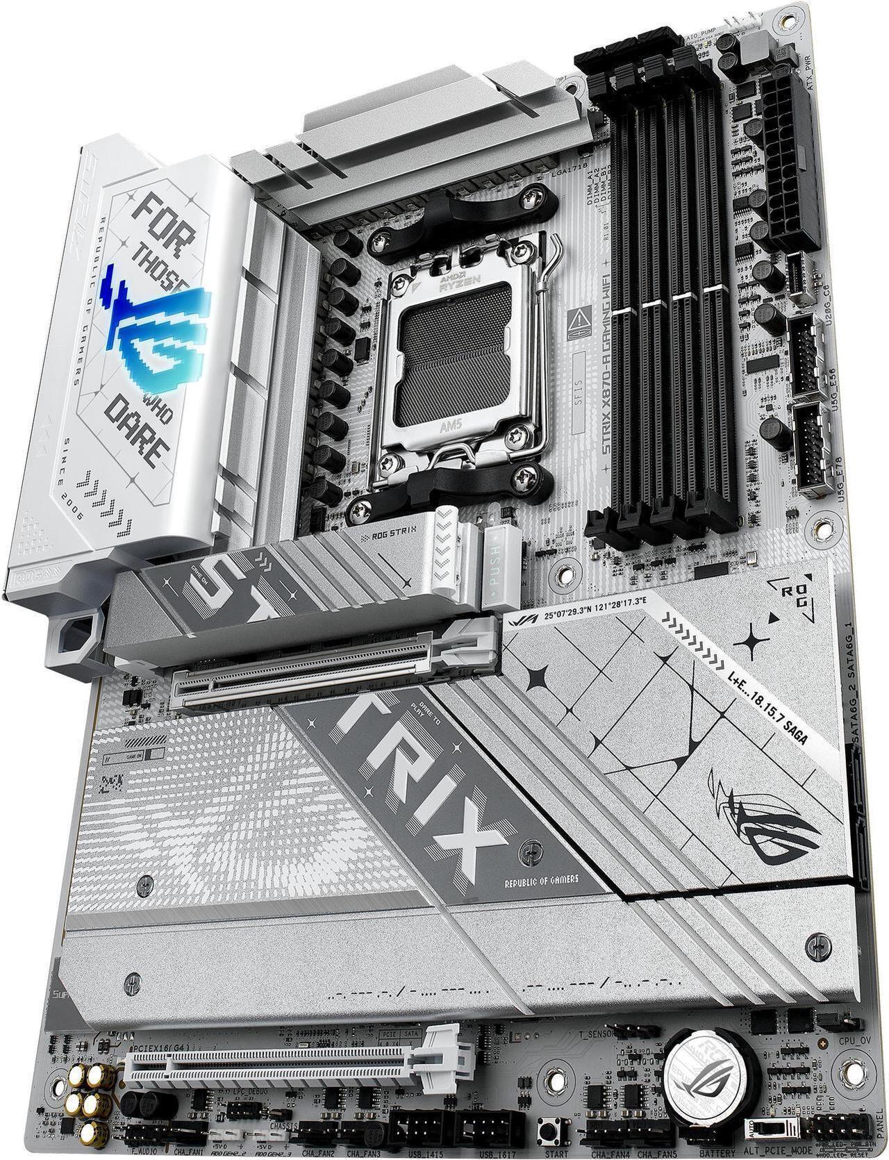 Alt view image 4 of 7 - ASUS ROG STRIX X870-A GAMING WIFI AMD AM5 X870 ATX motherboard 16+2+2 power stages, Dynamic OC Switcher, Core Flex, DDR5 AEMP, WiFi 7, 4x M.2, PCIe 5.0, Q-Release Slim, USB4, AI OCing & Networking
