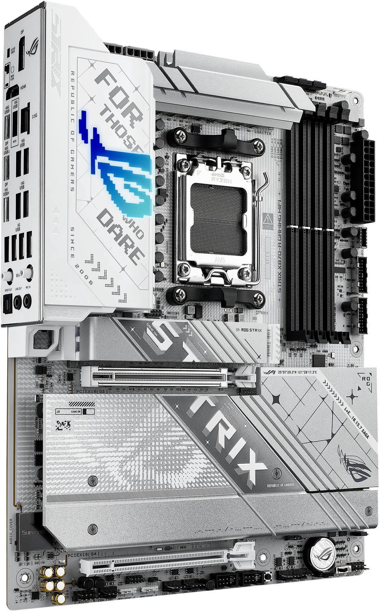 Alt view image 3 of 7 - ASUS ROG STRIX X870-A GAMING WIFI AMD AM5 X870 ATX motherboard 16+2+2 power stages, Dynamic OC Switcher, Core Flex, DDR5 AEMP, WiFi 7, 4x M.2, PCIe 5.0, Q-Release Slim, USB4, AI OCing & Networking