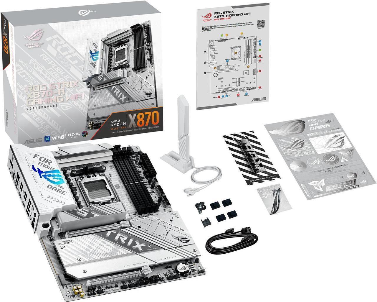 Alt view image 7 of 7 - ASUS ROG STRIX X870-A GAMING WIFI AMD AM5 X870 ATX motherboard 16+2+2 power stages, Dynamic OC Switcher, Core Flex, DDR5 AEMP, WiFi 7, 4x M.2, PCIe 5.0, Q-Release Slim, USB4, AI OCing & Networking