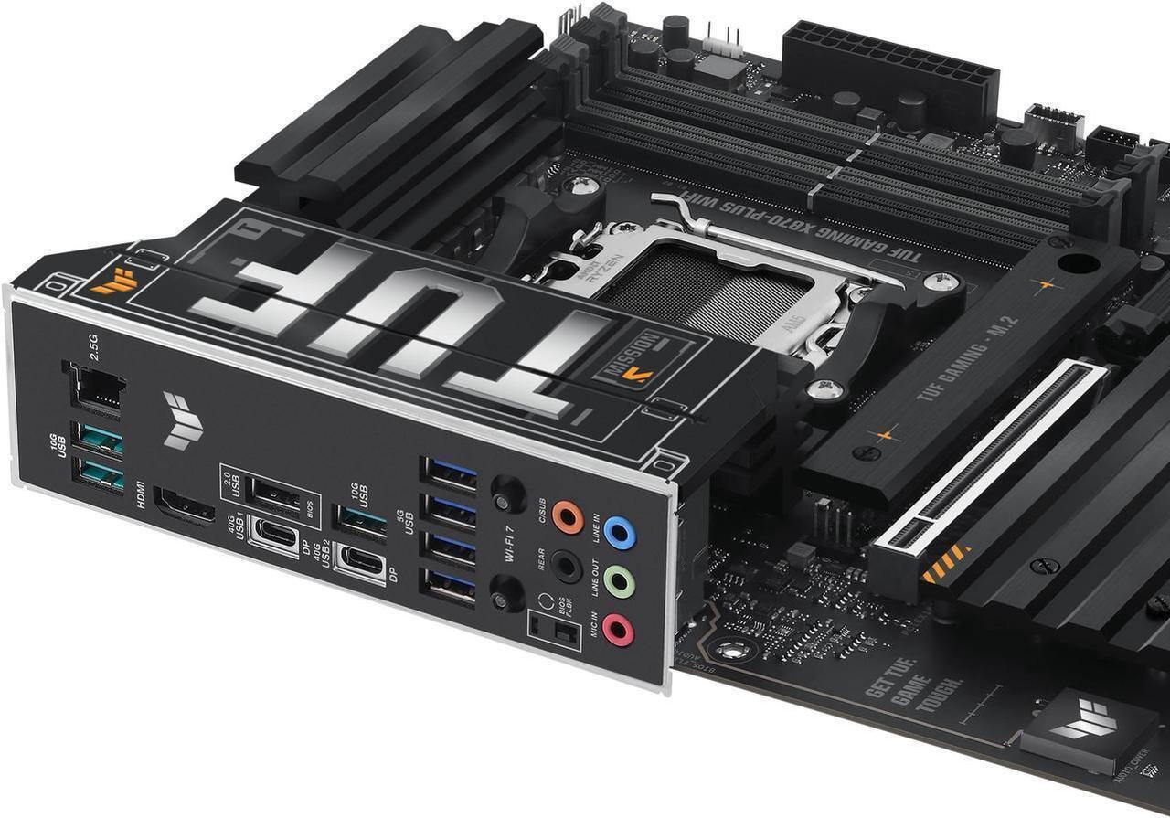 Alt view image 4 of 7 - ASUS TUF GAMING X870-PLUS WIFI AMD AM5 X870 ATX motherboard, 16+2+1, 80A SPS power stages, DDR5, PCIe 5.0 Ready, four M.2 slots, Wi-Fi 7, 2.5Gb LAN, HDMI, USB4 40Gbps, SATA 6 Gbps, USB 20Gbps Type-C