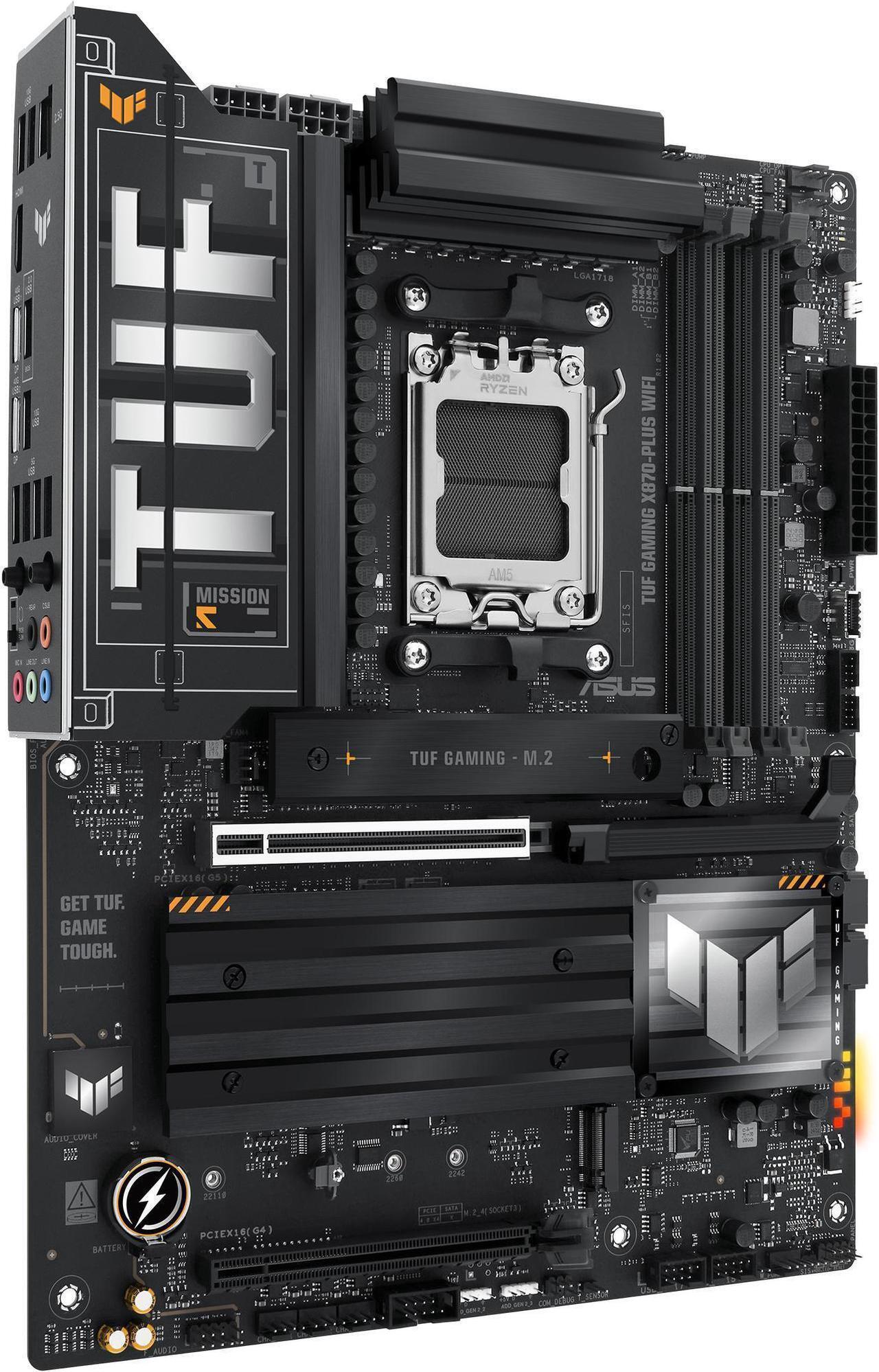 Alt view image 5 of 7 - ASUS TUF GAMING X870-PLUS WIFI AMD AM5 X870 ATX motherboard, 16+2+1, 80A SPS power stages, DDR5, PCIe 5.0 Ready, four M.2 slots, Wi-Fi 7, 2.5Gb LAN, HDMI, USB4 40Gbps, SATA 6 Gbps, USB 20Gbps Type-C