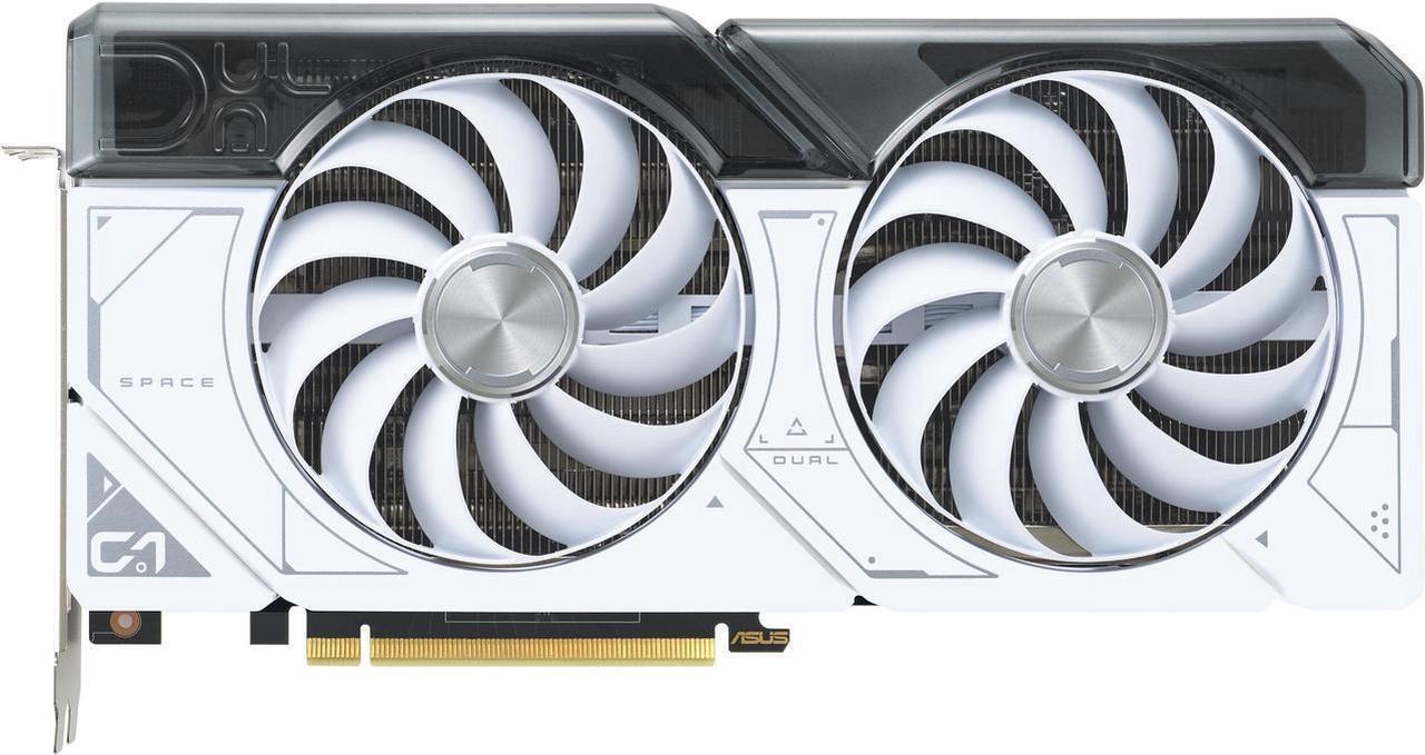 Alt view image 4 of 7 - ASUS Dual GeForce RTX 4070 SUPER White OC Edition (PCIe 4.0, 12GB GDDR6X, DLSS 3, HDMI 2.1a, DisplayPort 1.4a, 2.56-slot design, Axial-tech fan design, Auto-Extreme Tech) DUAL-RTX4070S-O12G-WHITE