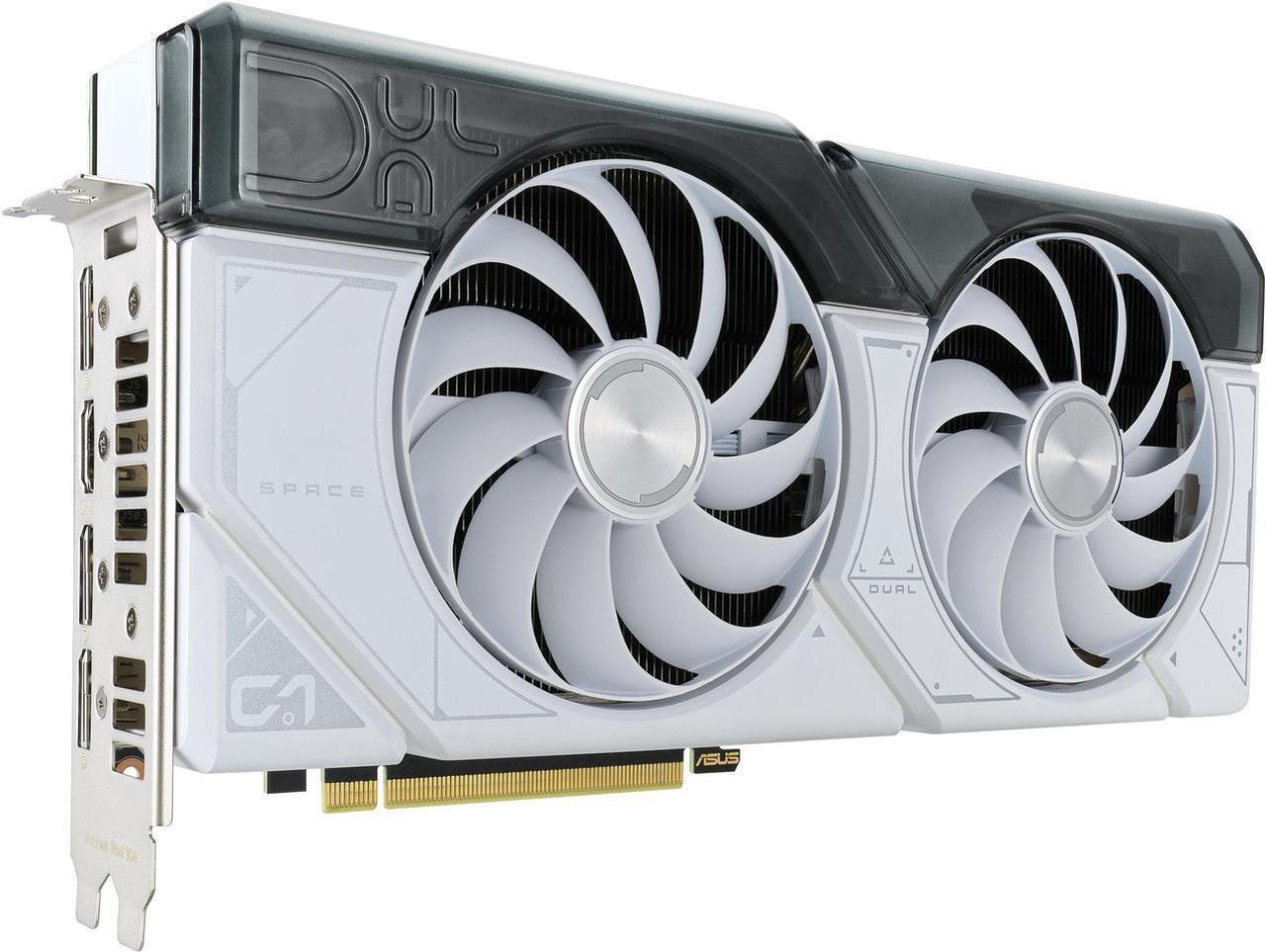 Alt view image 3 of 7 - ASUS Dual GeForce RTX 4070 SUPER White OC Edition (PCIe 4.0, 12GB GDDR6X, DLSS 3, HDMI 2.1a, DisplayPort 1.4a, 2.56-slot design, Axial-tech fan design, Auto-Extreme Tech) DUAL-RTX4070S-O12G-WHITE