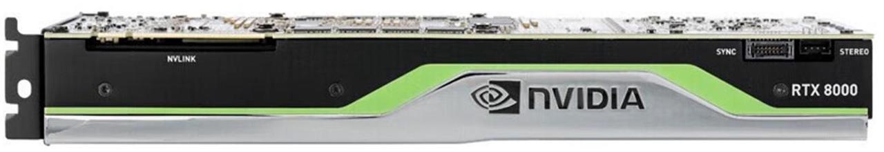 Alt view image 5 of 7 - NVIDIA RTX 8000 48GB Boxed Graphics Card, GDDR6 ECC Memory, 1750MHz, 384-bit, Bandwidth 672GB/s, Ray tracing, Deep learning