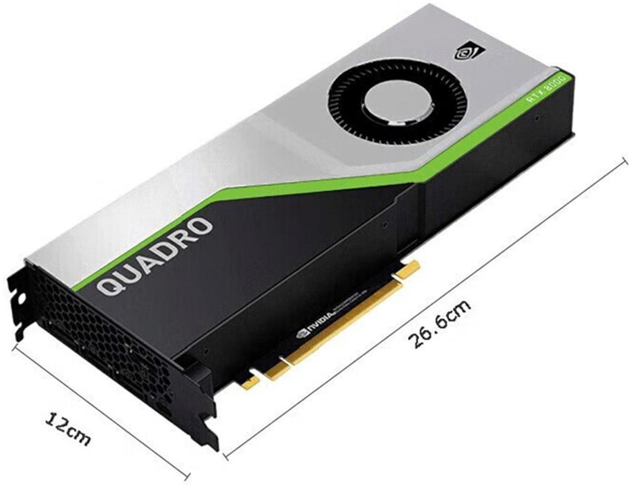 Alt view image 4 of 7 - NVIDIA RTX 8000 48GB Boxed Graphics Card, GDDR6 ECC Memory, 1750MHz, 384-bit, Bandwidth 672GB/s, Ray tracing, Deep learning