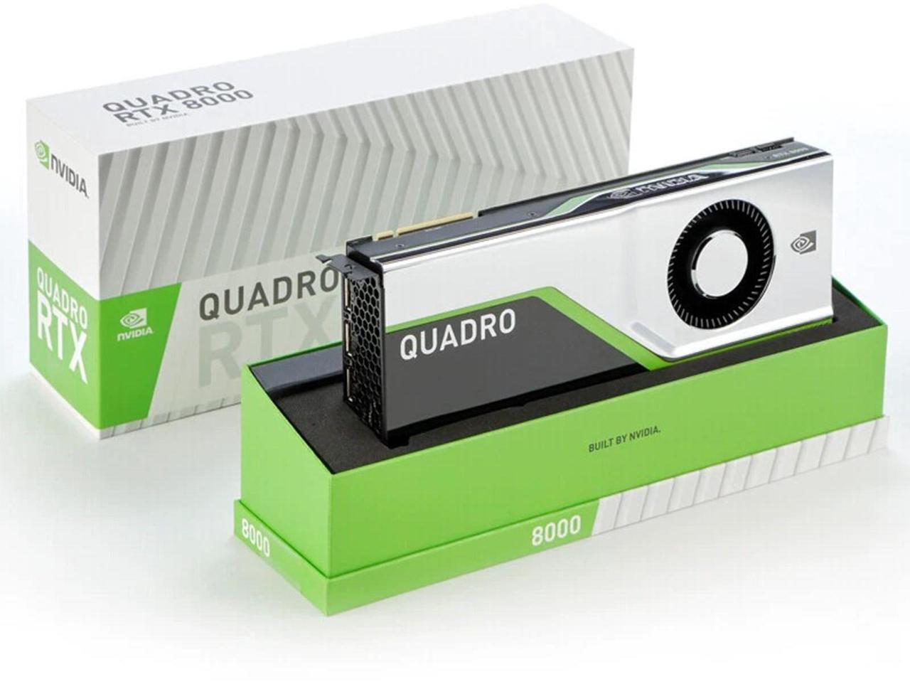 Main image of NVIDIA RTX 8000 48GB Boxed Graphics Card, GDDR6 ECC Memory, 1750MHz, 384-bit, Bandwidth 672GB/s, Ray tracing, Deep learning
