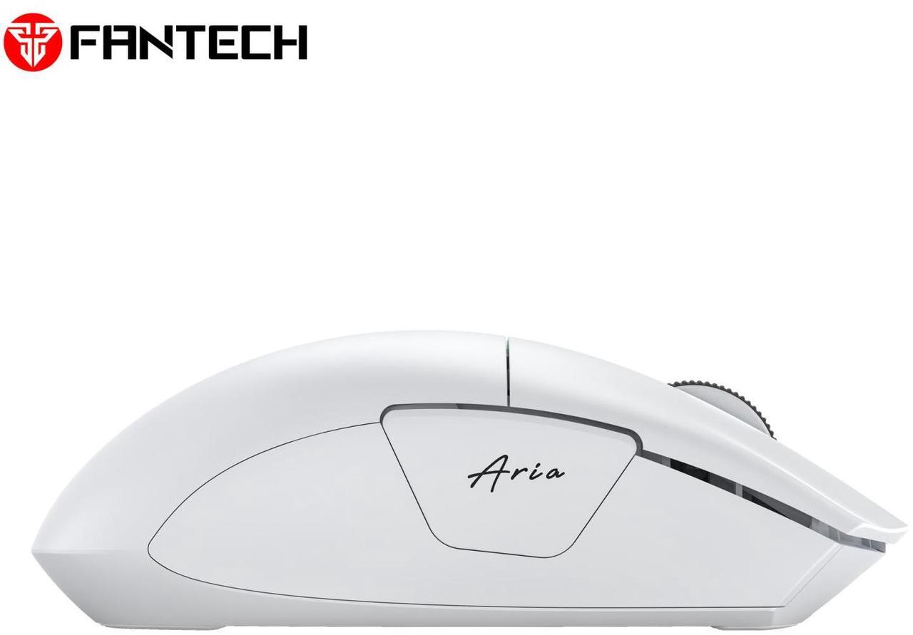 Alt view image 4 of 7 - FANTECH ARIA E XD7E White Gaming Mouse - Huano Transparent Blue Shell Pink Dots,70Hours Battery Life,Pixart 3311 Sensor,Dual Mode Connectivity,12000DPI Adjustable,6 Buttons(White)