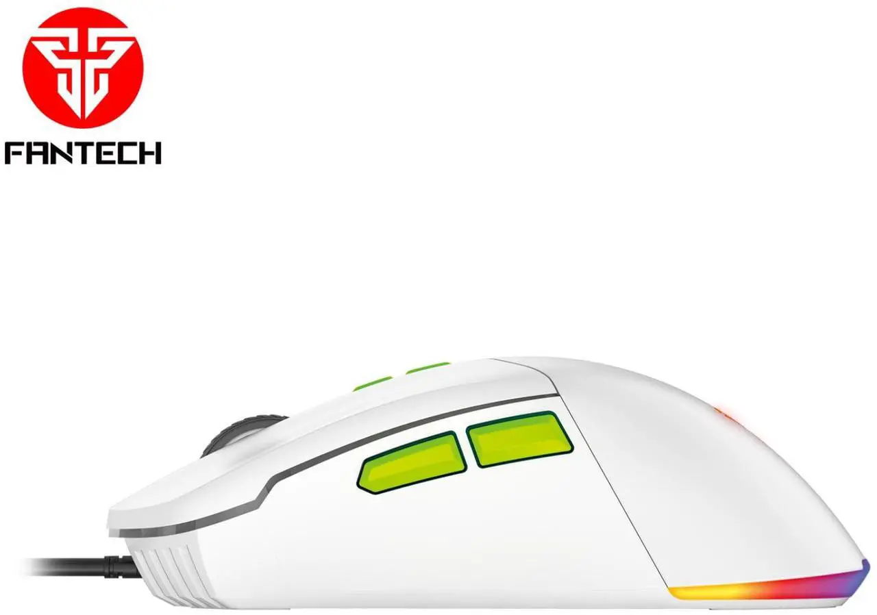 Alt view image 2 of 5 - FANTECH VENOM GO VX6 White Wired Gaming Mouse,2400 DPI Adjustable, 7 Buttons,20 MILLION CLICKSRGB Lighting Effect, 7D Macro Function Performance,Ergonomic Design for PC/Computer (White)