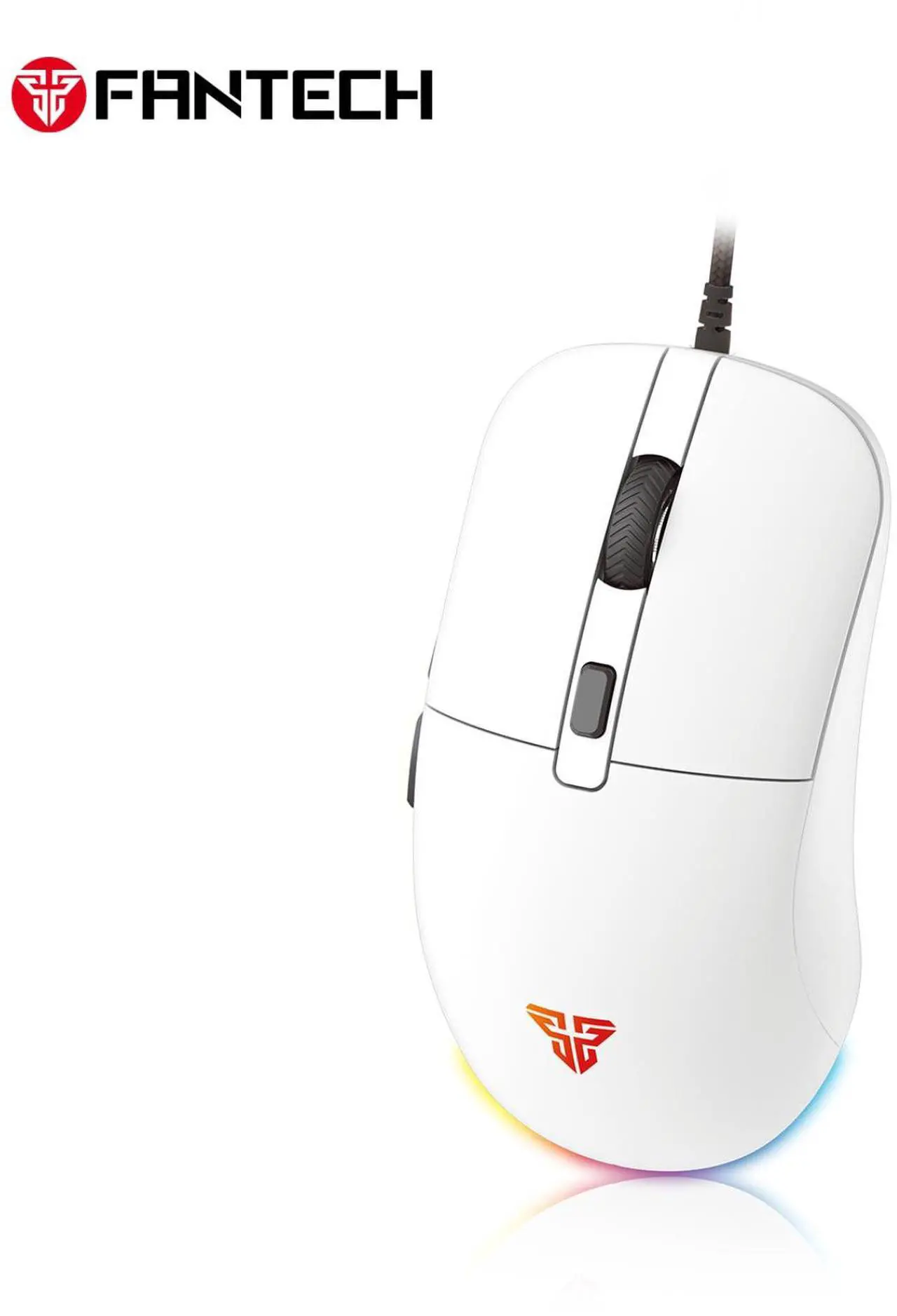Alt view image 2 of 5 - FANTECH KANATA VX9S White Wired Gaming Mouse, 7200 DPI Adjustable, 6 Buttons,Ambidextrous DesignRGB Lighting, Ergonomic Design for PC/Computer (White)