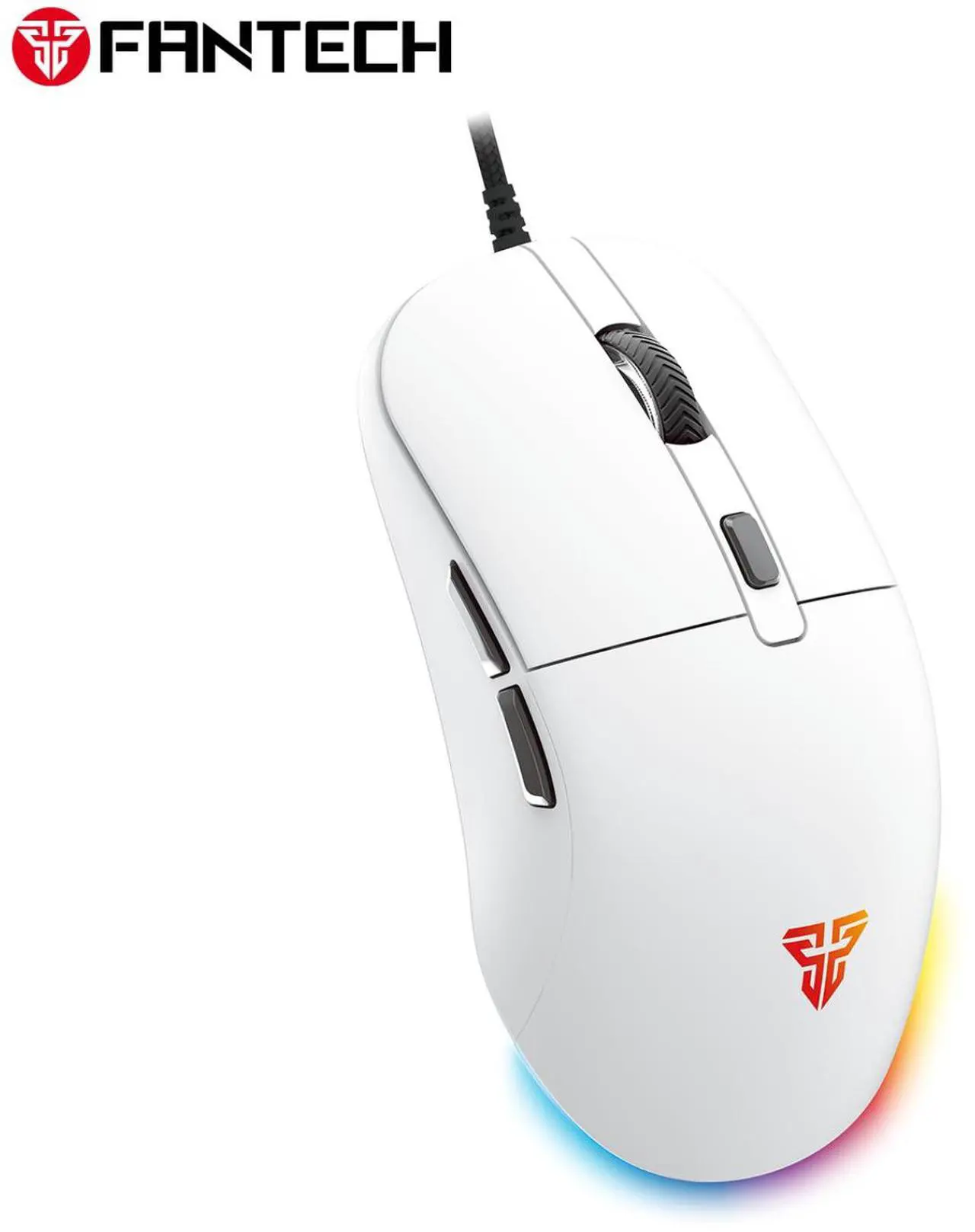 Alt view image 3 of 5 - FANTECH KANATA VX9S White Wired Gaming Mouse, 7200 DPI Adjustable, 6 Buttons,Ambidextrous DesignRGB Lighting, Ergonomic Design for PC/Computer (White)
