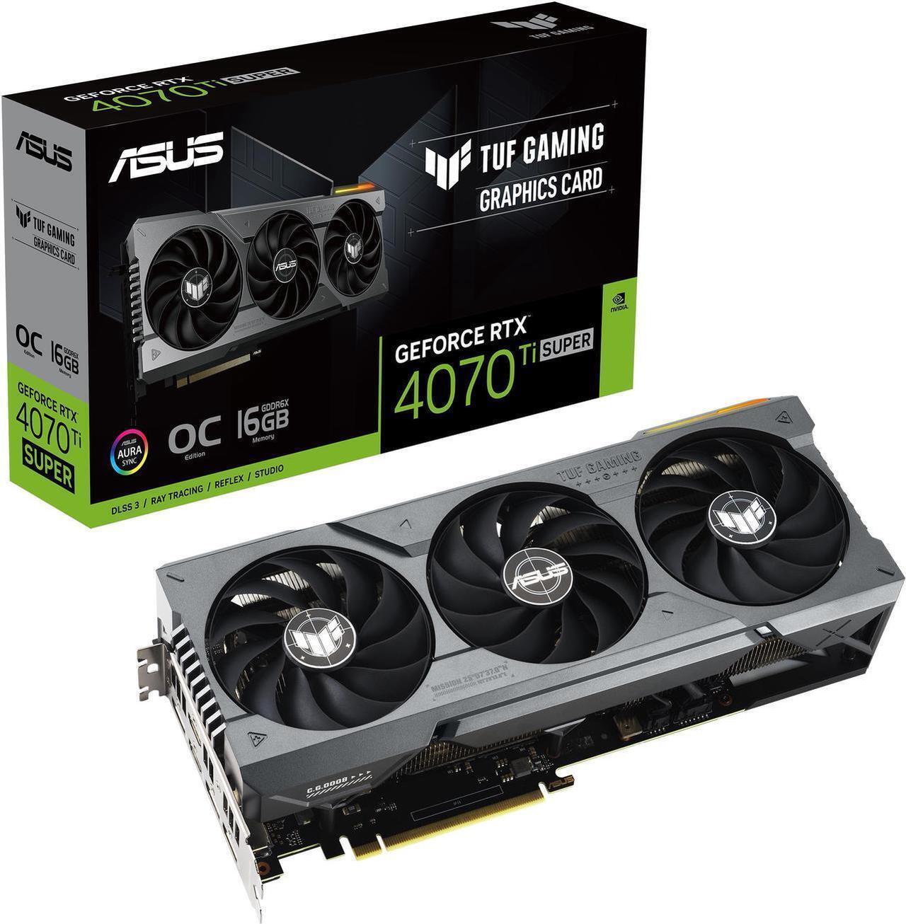 Alt view image 2 of 7 - ASUS TUF Gaming NVIDIA GeForce RTX 4070 Ti SUPER OC Edition Gaming Graphics Card (PCIe 4.0, 16GB GDDR6X, HDMI 2.1a, DisplayPort 1.4a) TUF-RTX4070TIS-O16G-GAMING