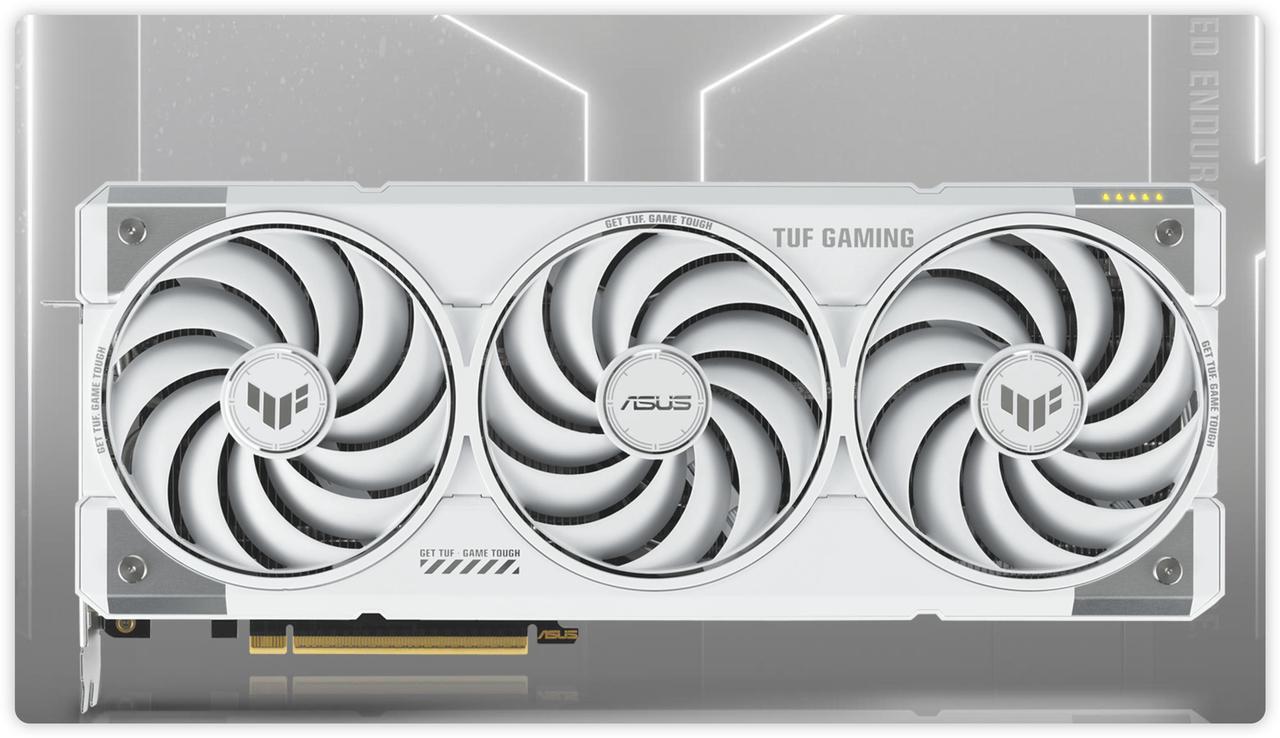 Alt view image 2 of 4 - ASUS TUF Gaming white GeForce RTX 5070 Ti OC Edition 16GB GDDR7 TUF-RTX5070TI-O16G-WHITE-GAMING PCI-Express 5.0 DLSS 4.0 Graphics Card