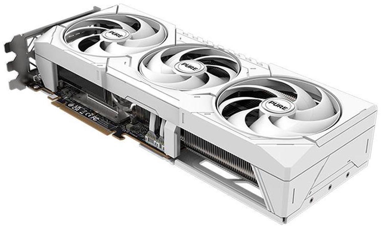 Alt view image 4 of 5 - SAPPHIRE Tech PURE RX9070 GRE 12G D6 OC Gaming Graphics Card, (PCIe 4.0, 12GB GDDR6, HDMI 4K, DisplayPort 2.1a, video card, High TG Copper PCB, Digital Power Design), WHITE