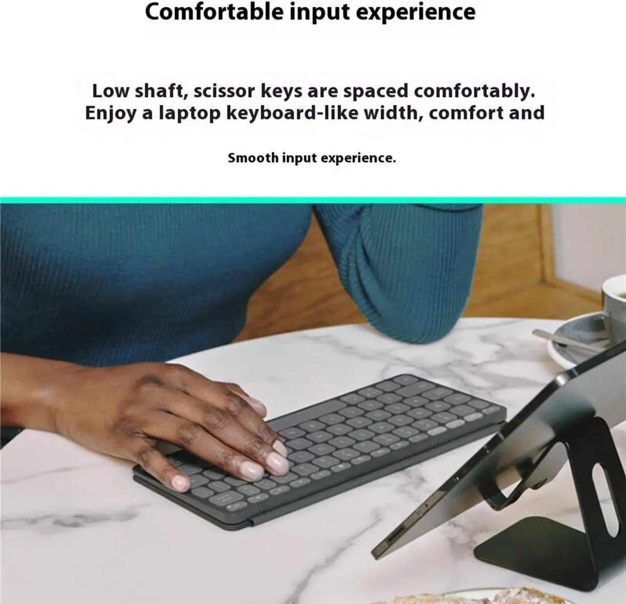 Alt view image 5 of 7 - Logitech KEYS-TO-GO 2 Wireless Mechanical Keyboard - Office Keyboard - Slim Design, Dwarf Shaft, Bluetooth Connectivity, Built-in Protective Cover, Supports Windows/macOS/ChromeOS/iPadOS, Black