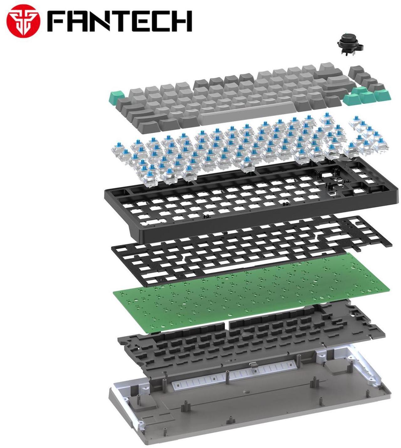 Alt view image 4 of 5 - FANTECH ATOM PRO83 MK913 Stellar Edition,Mechanical Wireless Keyboard,83 Key,3 Connection Modes, Personaliation+,5 Pin Hot Swappable,Built-In Volume Knob,MERCURY Grey (red switch)