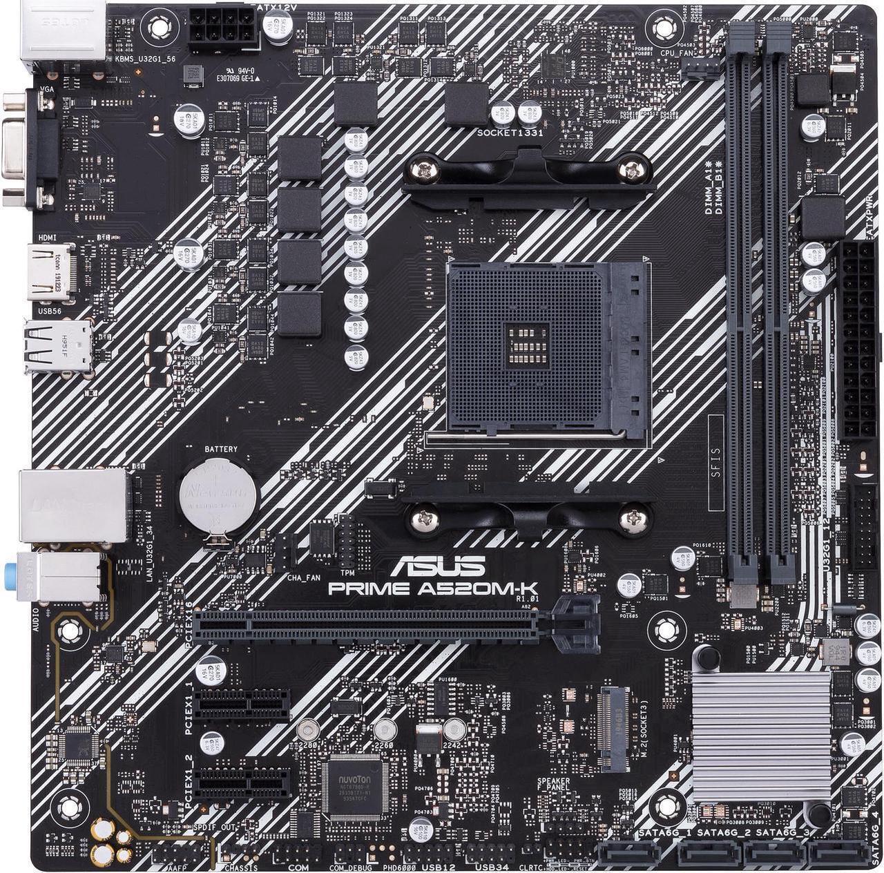 Alt view image 2 of 7 - ASUS PRIME A520M-K AM4 AMD A520 Micro ATX AMD Motherboard