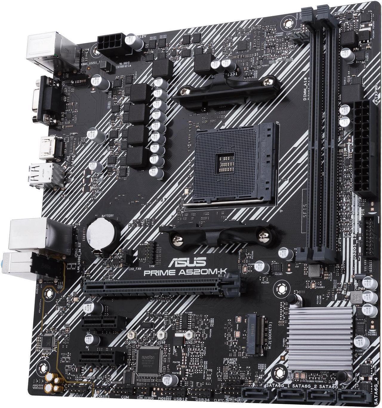 Alt view image 6 of 7 - ASUS PRIME A520M-K AM4 AMD A520 Micro ATX AMD Motherboard