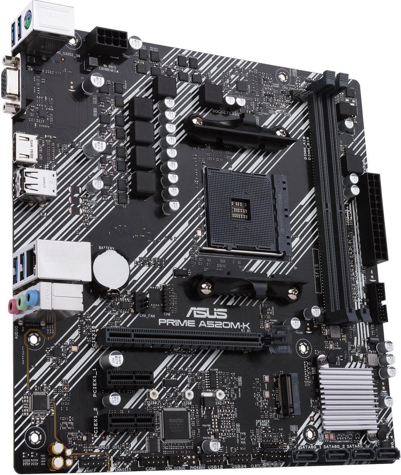 Alt view image 5 of 7 - ASUS PRIME A520M-K AM4 AMD A520 Micro ATX AMD Motherboard