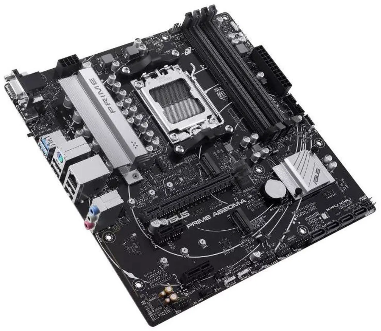 Alt view image 5 of 7 - ASUS PRIME A620M-A Motherboard, AMD AM5 micro-ATX, DDR5, PCIe 4.0, Dual M.2, DisplayPort/HDMI/VGA, USB 3.2 Gen 1 Ports, SATA 6 Gbps, BIOS FlashBack, AI Noise Reduction, AURA SYNC Lighting Effects