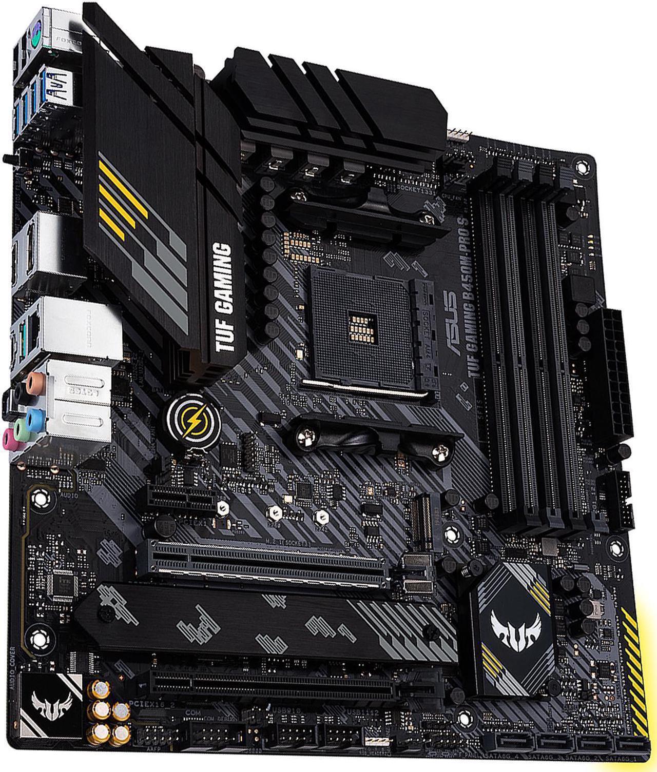 Alt view image 5 of 7 - ASUS TUF GAMING B450M-PRO S AMD AM4 (3rd Gen Ryzen) Micro ATX Gaming Motherboard (8+2 DrMOS Power Stages, 2.5Gb LAN, BIOS FlashBack, AI Noise-Canceling Microphone, USB 3.2 Gen 2, AURA Sync RGB
