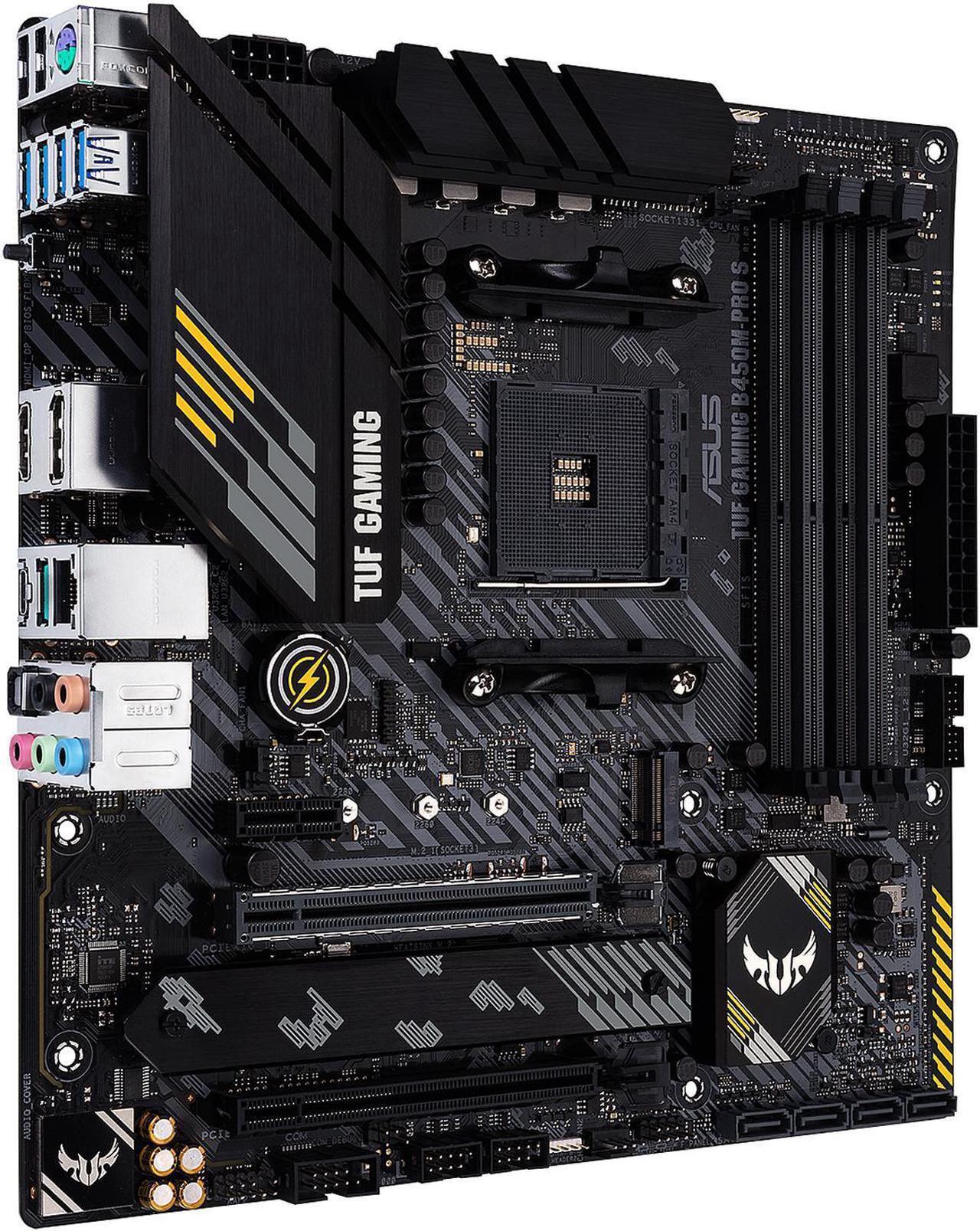 Alt view image 6 of 7 - ASUS TUF GAMING B450M-PRO S AMD AM4 (3rd Gen Ryzen) Micro ATX Gaming Motherboard (8+2 DrMOS Power Stages, 2.5Gb LAN, BIOS FlashBack, AI Noise-Canceling Microphone, USB 3.2 Gen 2, AURA Sync RGB