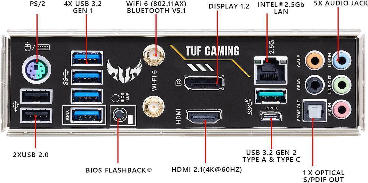 Alt view image 5 of 7 - ASUS TUF GAMING B550M-PLUS (Wi-Fi) AMD AM4 (3rd Gen Ryzen) Micro ATX Gaming Motherboard (PCIe 4.0, 2.5Gb LAN, BIOS FlashBack, HDMI 2.1, USB 3.2 Gen 2, Addressable Gen 2 RGB Header and AURA Sync)