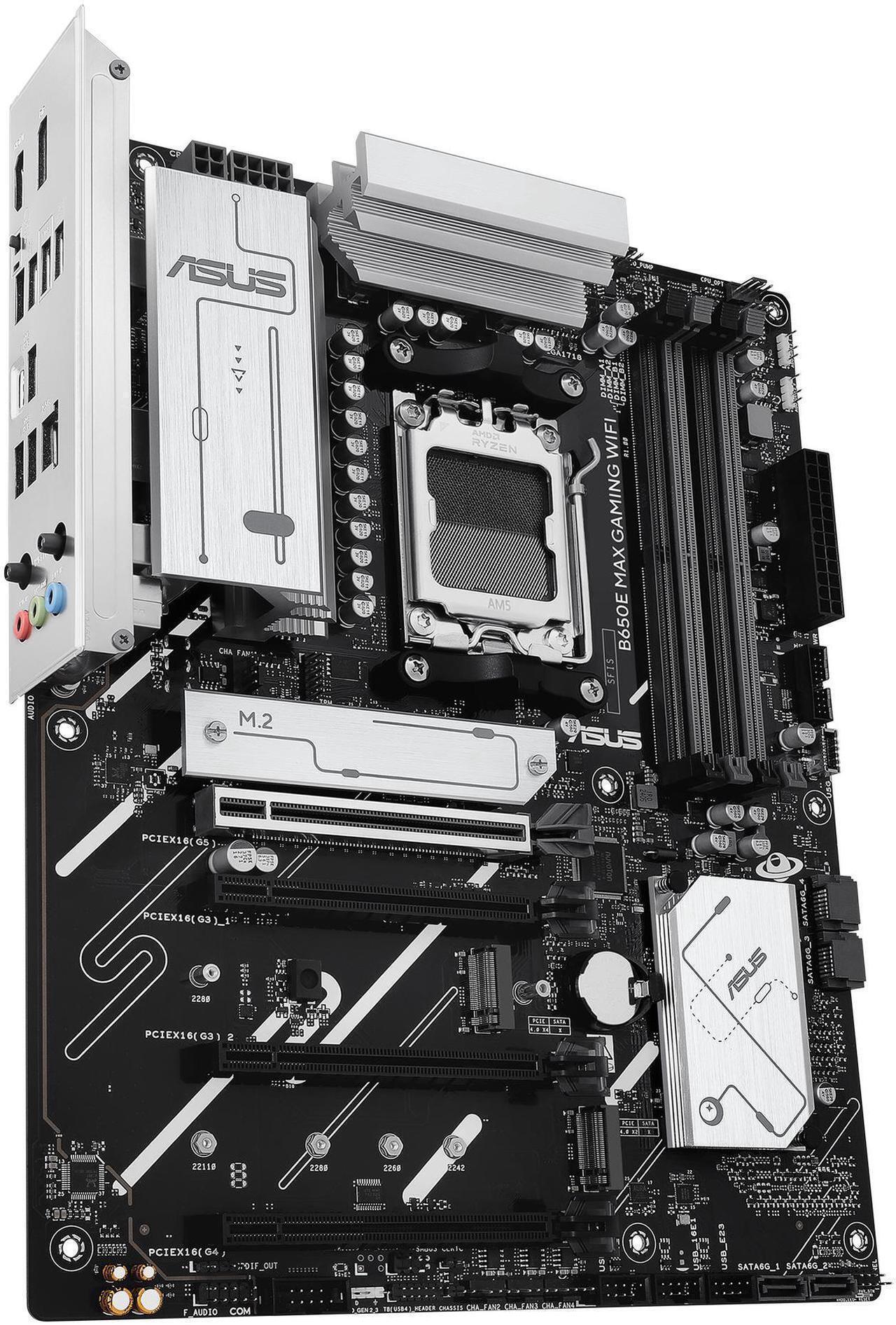 Alt view image 5 of 7 - ASUS B650E MAX GAMING WIFI AMD B650 ATX motherboard, DDR5, PCIe 5.0 Ready, 3x M.2 slots, Wi-Fi 6E, Realtek 2.5Gb Ethernet, DisplayPort, HDMI, USB 10Gbps Type-A & Type-C, BIOS FlashBack, Aura Sync