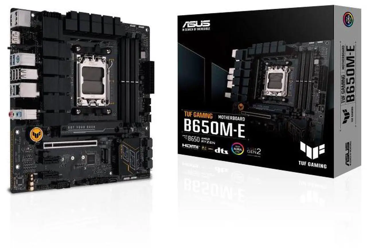 Main image of ASUS TUF Gaming B650M-E,AMD B650 Motherboard,Socket AM5, DDR5,PCIe® 5.0 M.2,2.5 Gb Ethernet,Two-Way AI Noise Cancelation