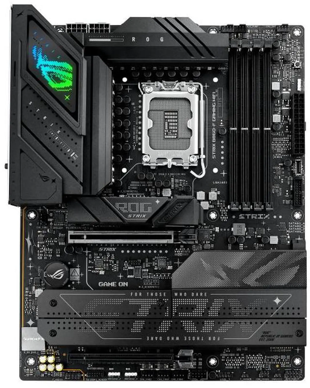 Alt view image 2 of 7 - ASUS ROG STRIX B860-F GAMING WIFI Intel B860 LGA 1851 ATX motherboard,four M.2 slots,one Thunderbolt 4 port, USB 20Gbps Type-C rear I/O port,ASUS AI Advisor, AI Networking II,Aura Sync RGB lighting