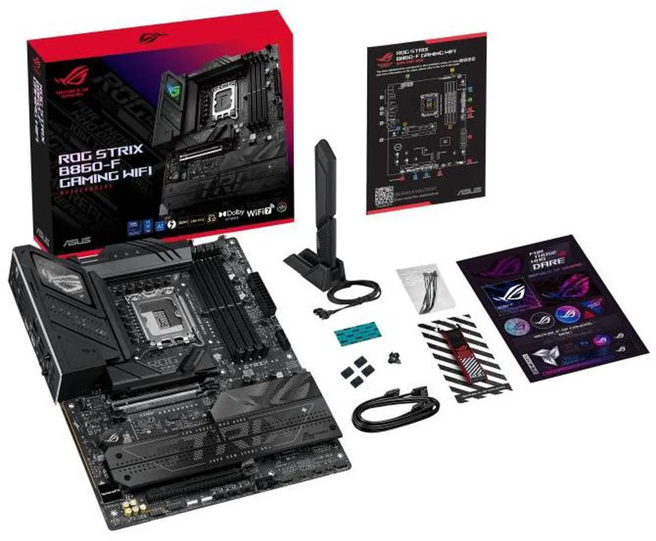 Alt view image 7 of 7 - ASUS ROG STRIX B860-F GAMING WIFI Intel B860 LGA 1851 ATX motherboard,four M.2 slots,one Thunderbolt 4 port, USB 20Gbps Type-C rear I/O port,ASUS AI Advisor, AI Networking II,Aura Sync RGB lighting