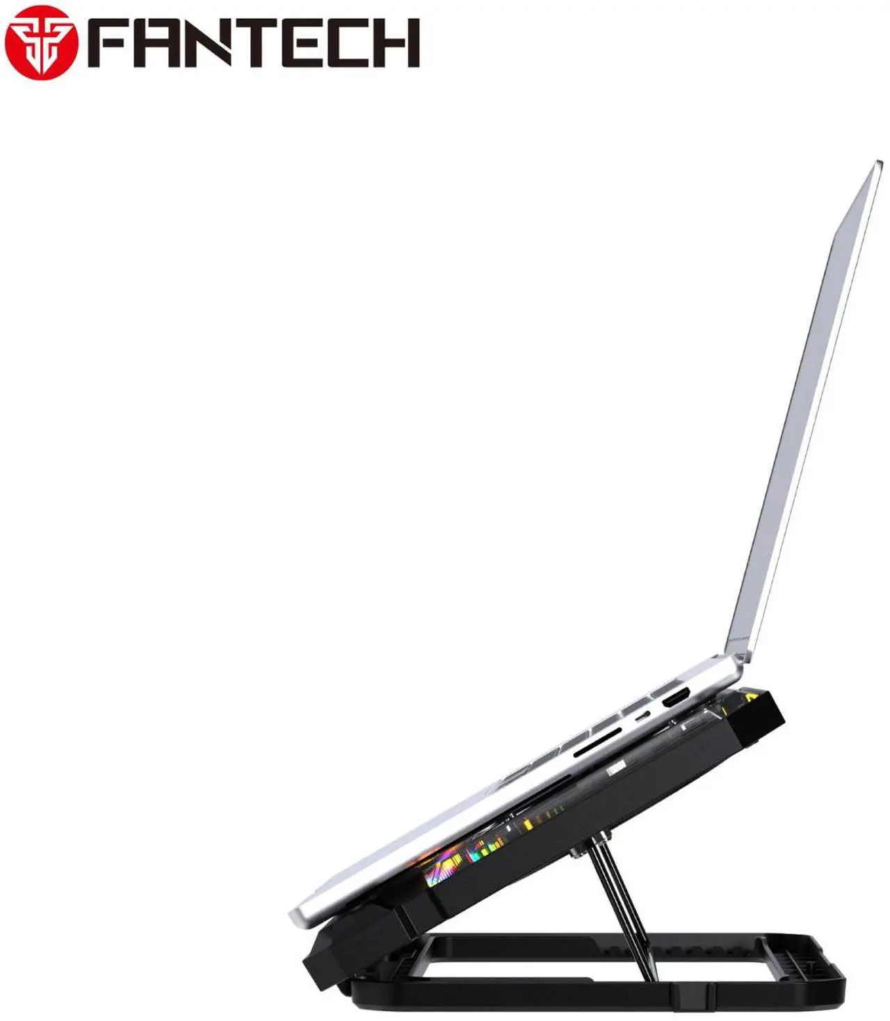 Alt view image 2 of 7 - Fantech NC21 Notebook Cooler, adjustable height,Adjustable wind speed, quick access phone holder, RGB light, Notebook Accessories, black