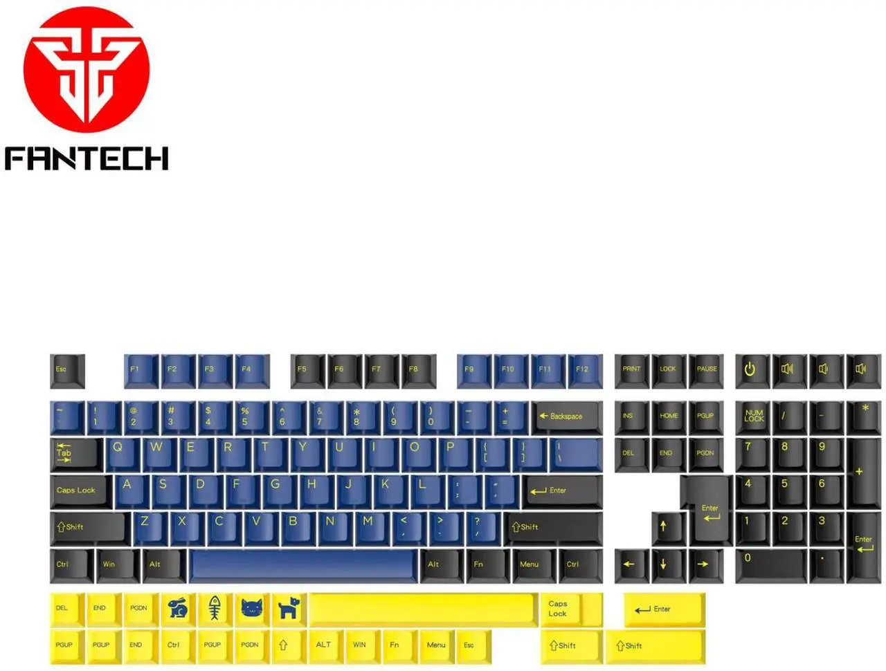 Main image of FANTECH Keycap Set Cherry Profile-Pet Double Shot,Dual-Shot Pbt Keycaps,Grand Coblat