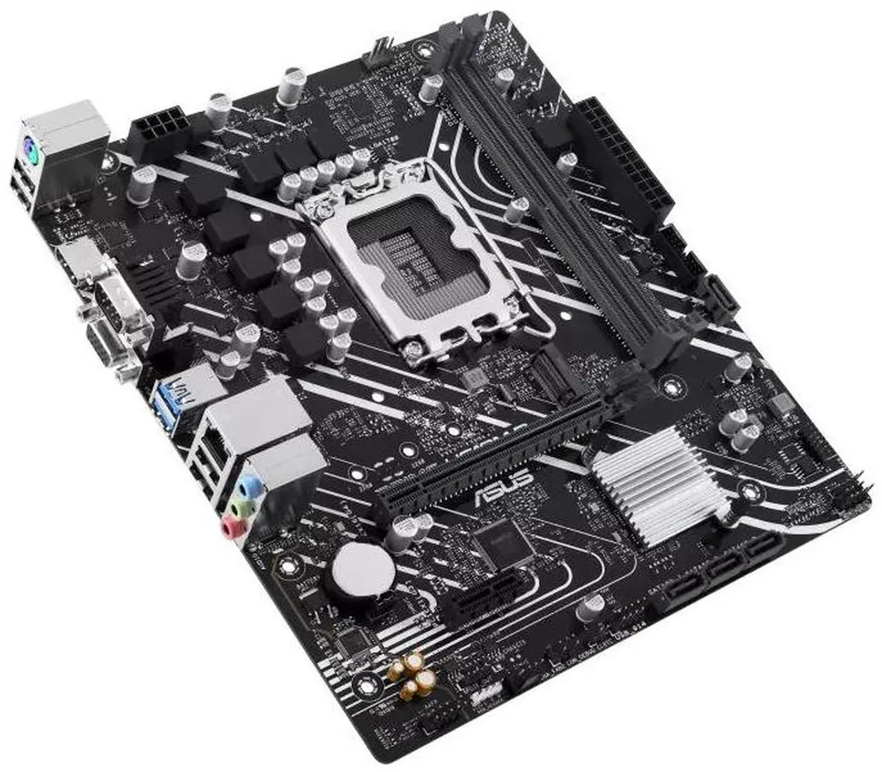 Alt view image 5 of 7 - ASUS PRIME H610M-D Intel H610 (LGA 1700) micro-ATX motherboard, DDR5, PCIe 4.0, M.2 slot, Realtek 1 Gb Ethernet, HDMI, VGA, USB 3.2 Gen 1, SATA 6 Gbps, COM port, RGB header