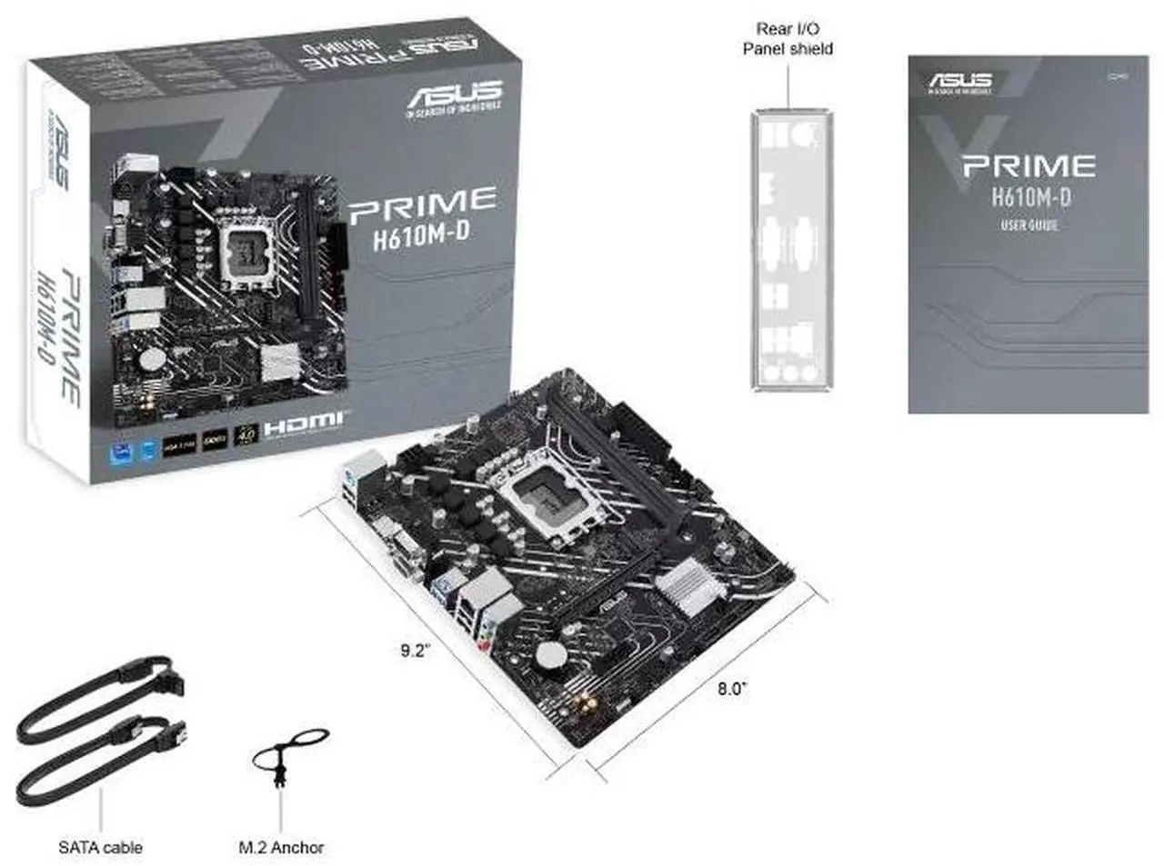 Alt view image 7 of 7 - ASUS PRIME H610M-D Intel H610 (LGA 1700) micro-ATX motherboard, DDR5, PCIe 4.0, M.2 slot, Realtek 1 Gb Ethernet, HDMI, VGA, USB 3.2 Gen 1, SATA 6 Gbps, COM port, RGB header