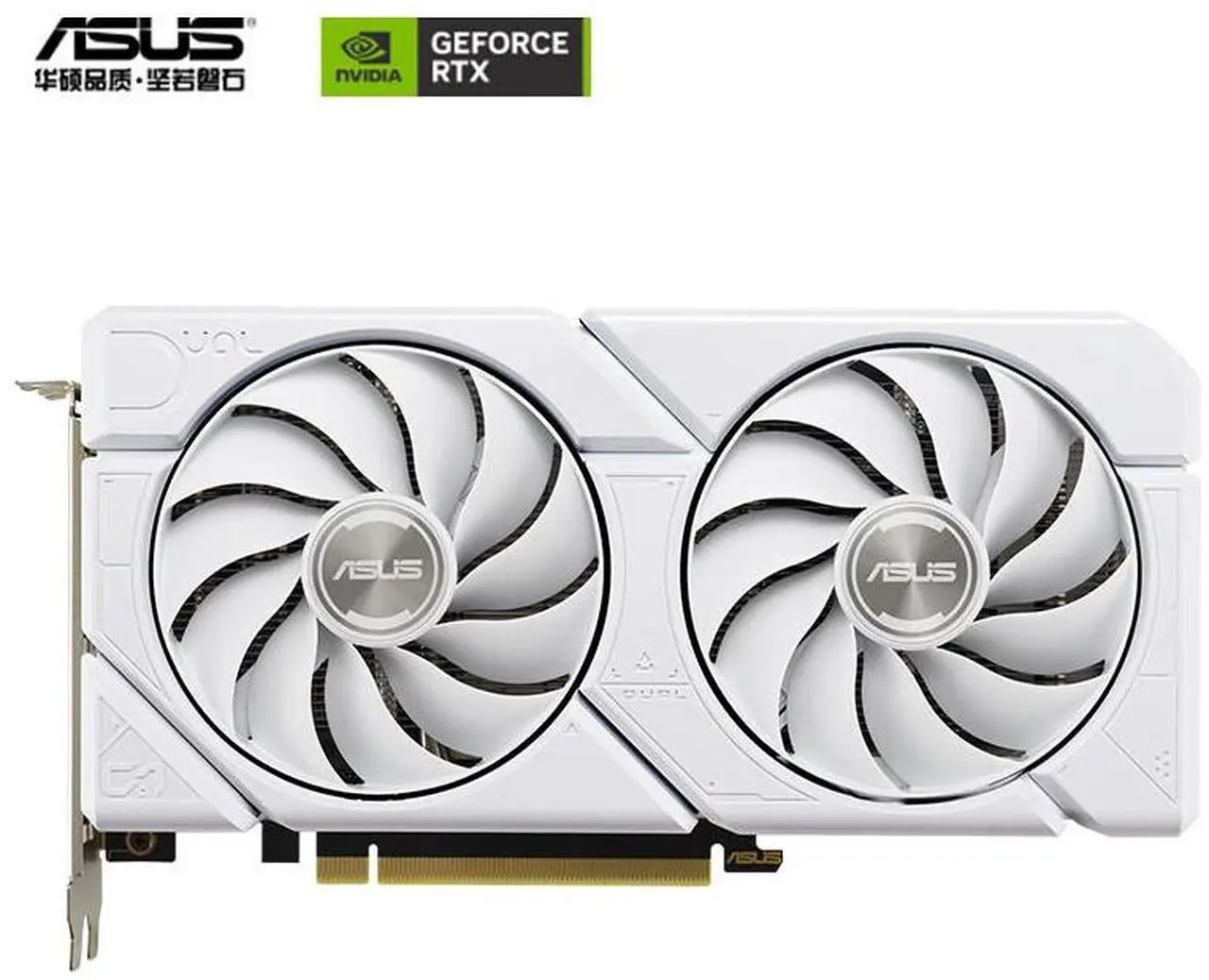 Main image of ASUS Dual GeForce RTX 4060 Ti EVO white OC Edition 8GB GDDR6 (PCIe 4.0, 8GB GDDR6, DLSS 3, HDMI 2.1a, DisplayPort 1.4a, Axial-tech fan design, 0dB technology, ) DUAL-RTX4060TI-O8G-EVO-WHITE