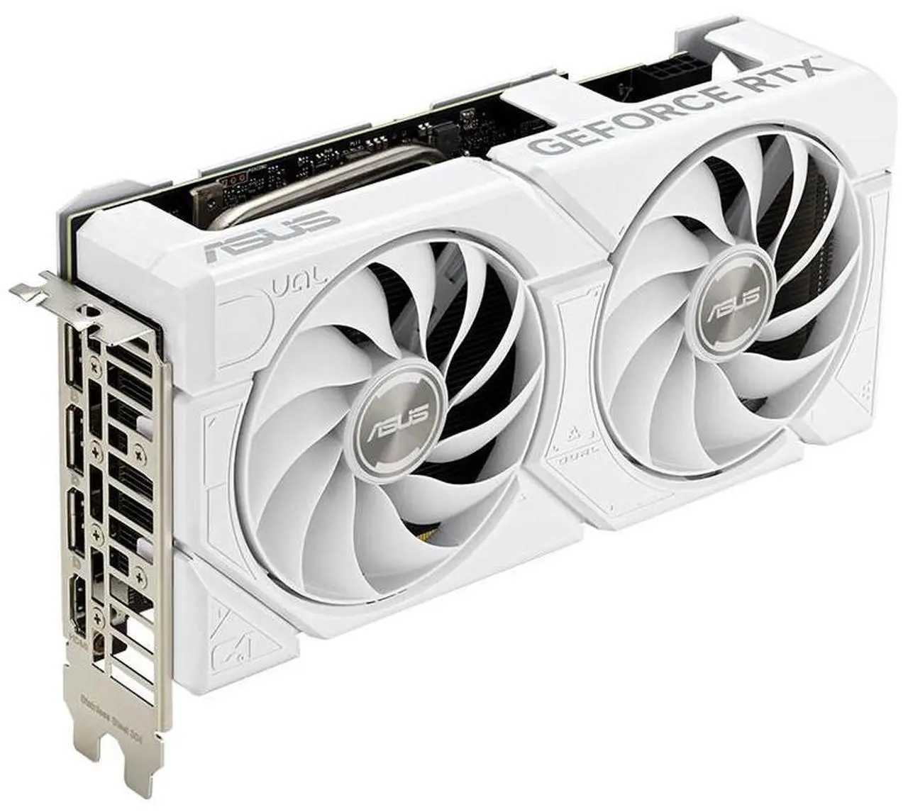 Alt view image 3 of 6 - ASUS Dual GeForce RTX 4060 Ti EVO white OC Edition 8GB GDDR6 (PCIe 4.0, 8GB GDDR6, DLSS 3, HDMI 2.1a, DisplayPort 1.4a, Axial-tech fan design, 0dB technology, ) DUAL-RTX4060TI-O8G-EVO-WHITE