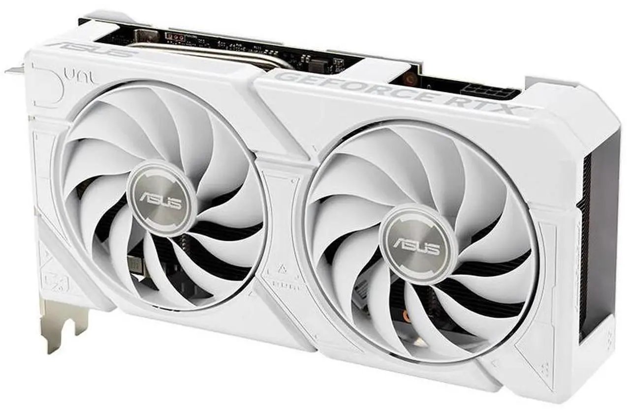 Alt view image 2 of 6 - ASUS Dual GeForce RTX 4060 Ti EVO white OC Edition 8GB GDDR6 (PCIe 4.0, 8GB GDDR6, DLSS 3, HDMI 2.1a, DisplayPort 1.4a, Axial-tech fan design, 0dB technology, ) DUAL-RTX4060TI-O8G-EVO-WHITE