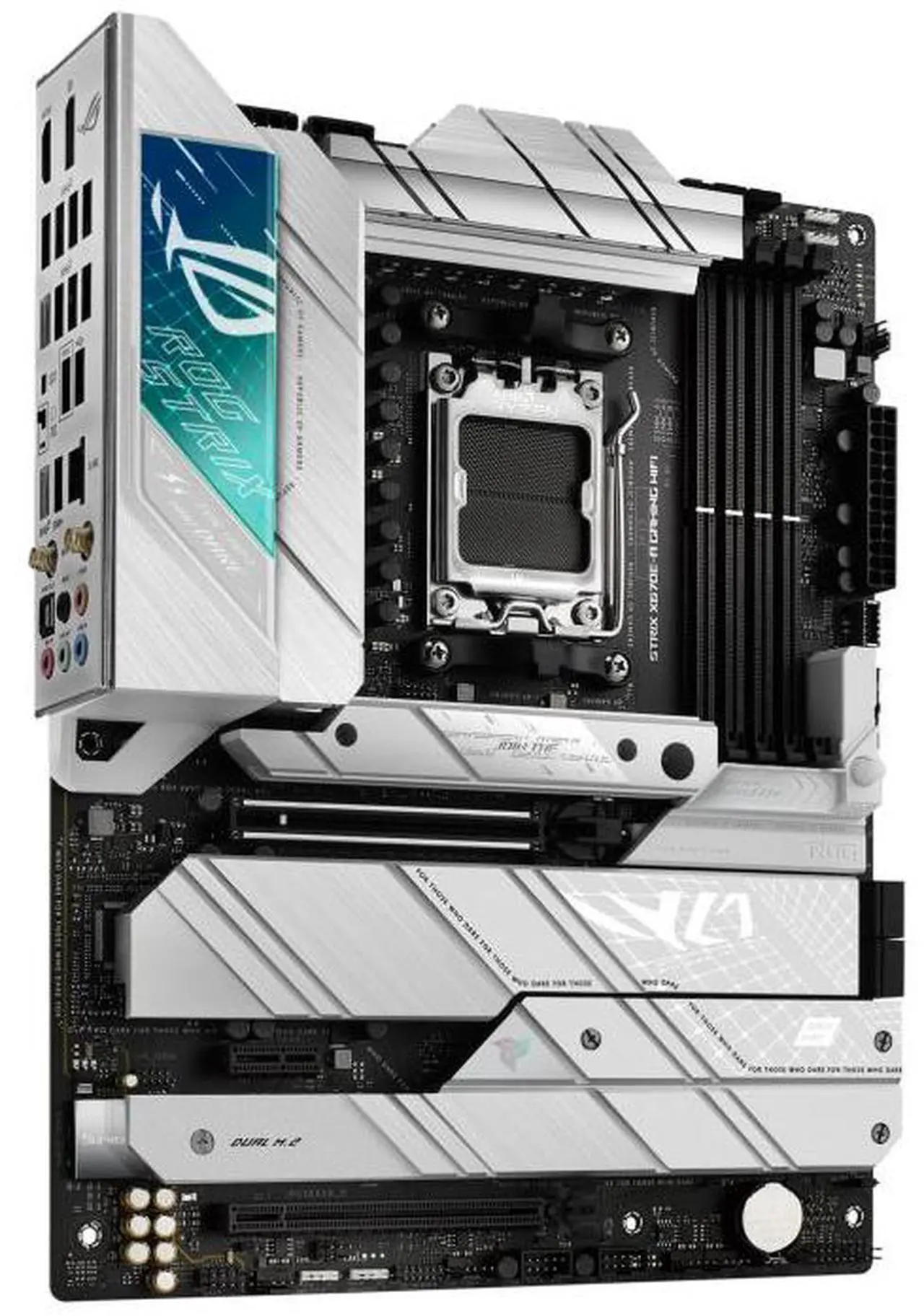 Alt view image 3 of 7 - ASUS ROG STRIX X670E-A GAMING WIFI AMD X670 ATX motherboard,AM5,DDR5 support, one PCIe 5.0 x16 slot with Q-Release, USB 3.2 Gen 2x2, onboard WiFi 6E, AI Cooling II, Aura Sync RGB lighting