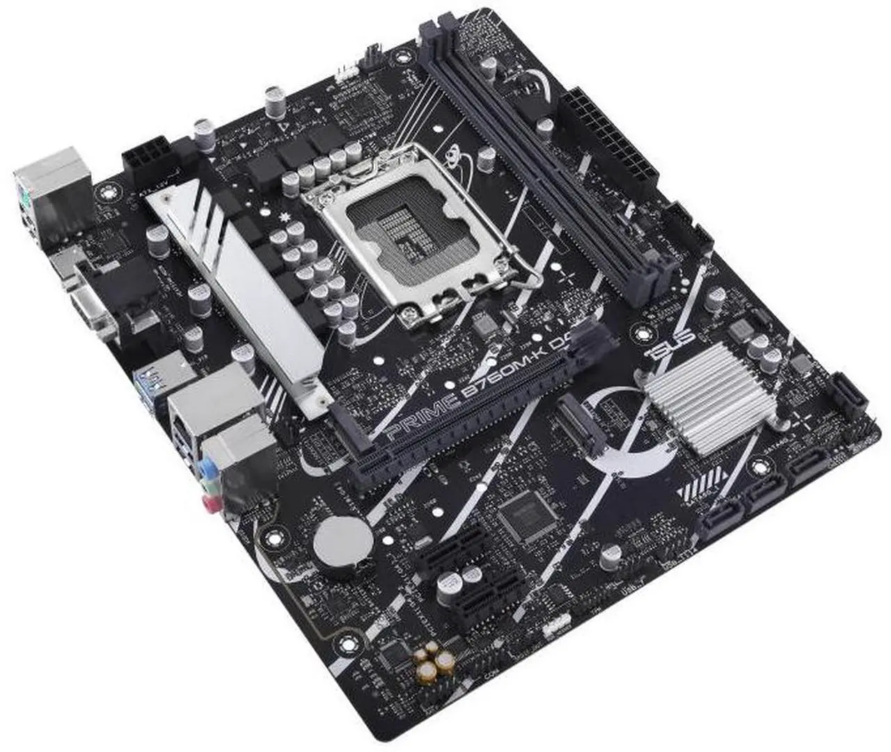 Alt view image 5 of 7 - ASUS PRIME B760M-K D4 Intel B760 (LGA 1700) mATX motherboard,Advanced AI PC ready,PCIe 4.0,two PCIe 4.0 M.2 slots,DDR4,Realtek 2.5Gb Ethernet,VGA,HDMI,SATA 6 Gbps,front USB 3.2 Gen 1,Aura Sync