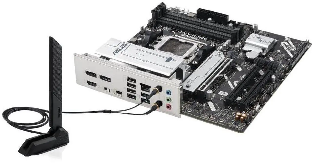 Alt view image 5 of 7 - ASUS PRIME B840M-A WIFI AMD B840 (AM5 Socket) micro-ATX motherboard, DDR5, PCIe 4.0 Ready, three M.2 slots, Wi-Fi 6E,Realtek 2.5Gb Ethernet, Dual DisplayPort, rear and front USB 5Gbps Type-C,Aura Sync