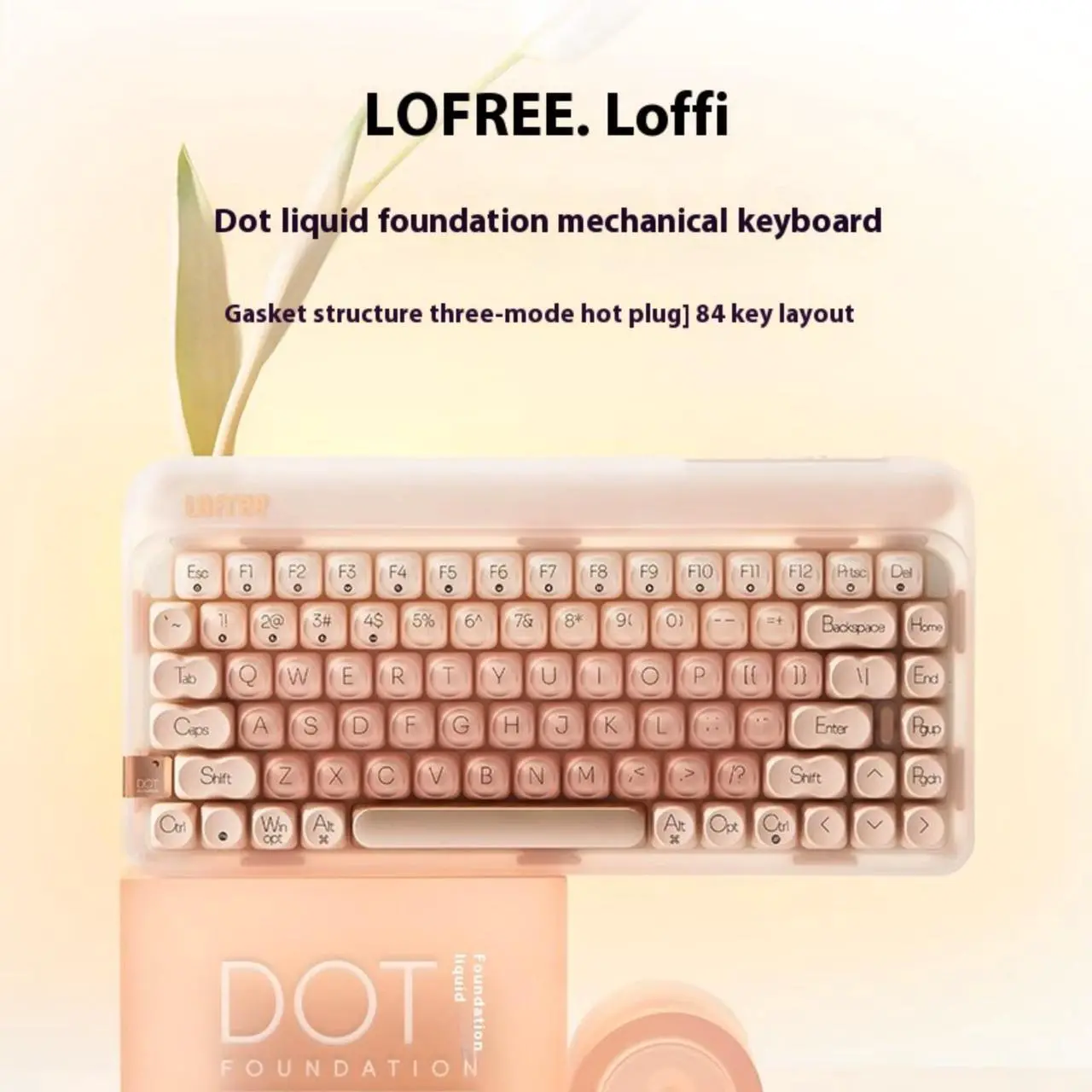 Alt view image 4 of 7 - LOFREE OE914 Tri-Mode Mechanical Keyboard - 84-Key Wireless Bluetooth 5.3/2.4G/USB-C, Hot-Swappable Gateron Switch, Makeup-Inspired Gradient Design, RGB Backlit, Compact Layout for Women/Girls (Pink)