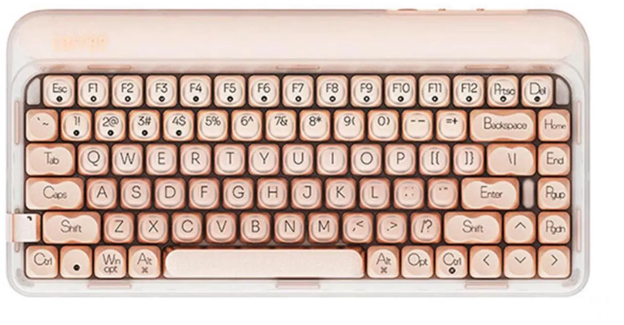 Main image of LOFREE OE914 Tri-Mode Mechanical Keyboard - 84-Key Wireless Bluetooth 5.3/2.4G/USB-C, Hot-Swappable Gateron Switch, Makeup-Inspired Gradient Design, RGB Backlit, Compact Layout for Women/Girls (Pink)