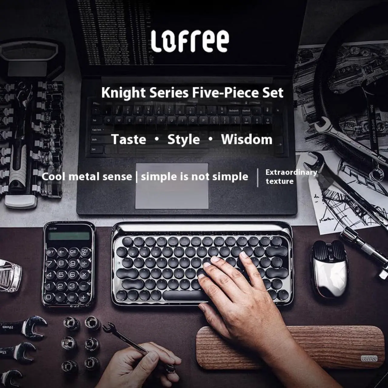 Alt view image 4 of 7 - LOFREE Knight Set DOT Dot Wireless Mechanical Keyboard Gift Box - 5-Piece Collection, Bluetooth/Wired Dual-Mode, Multi-System Compatible (Windows/Mac/iOS/Android), Sleek Stealth Design