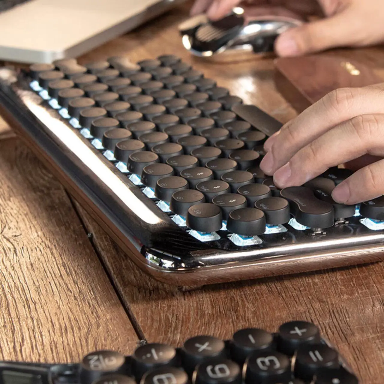 Alt view image 5 of 7 - LOFREE Knight Set DOT Dot Wireless Mechanical Keyboard Gift Box - 5-Piece Collection, Bluetooth/Wired Dual-Mode, Multi-System Compatible (Windows/Mac/iOS/Android), Sleek Stealth Design