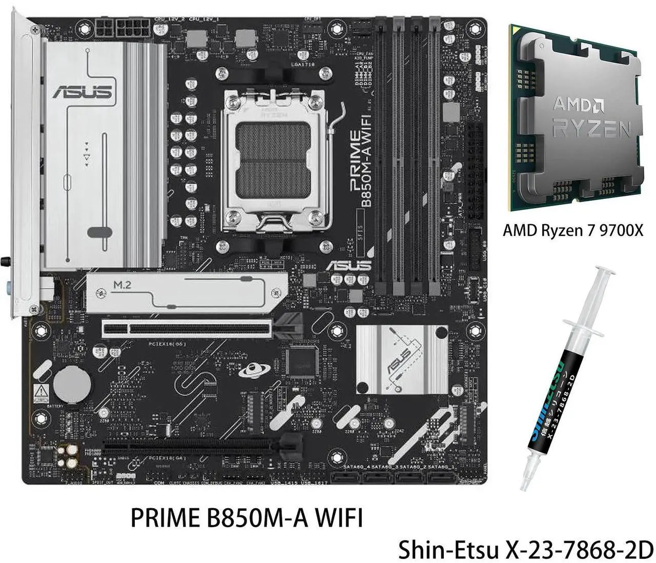ASUS PRIME B850M-A Motherboard & AMD Ryzen 7 9700X CPU Combo - Thumbnail 4